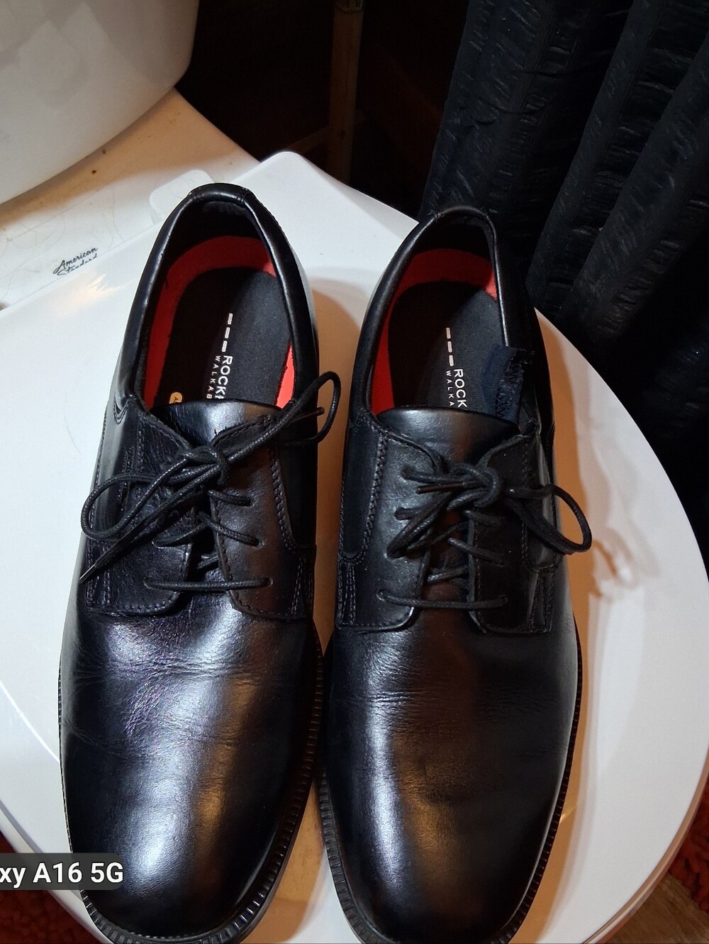 Rockport Black Leather Lace-Up Derby Shoes